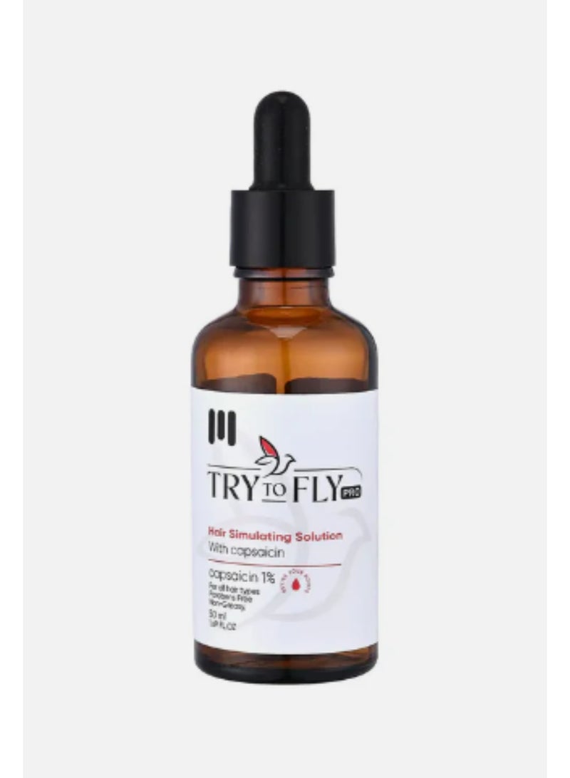 TryToFly pro hair simulating solution with capsaicin capsaicin 1% for all hair types Parabens free non-greasy 50ml - Image 1